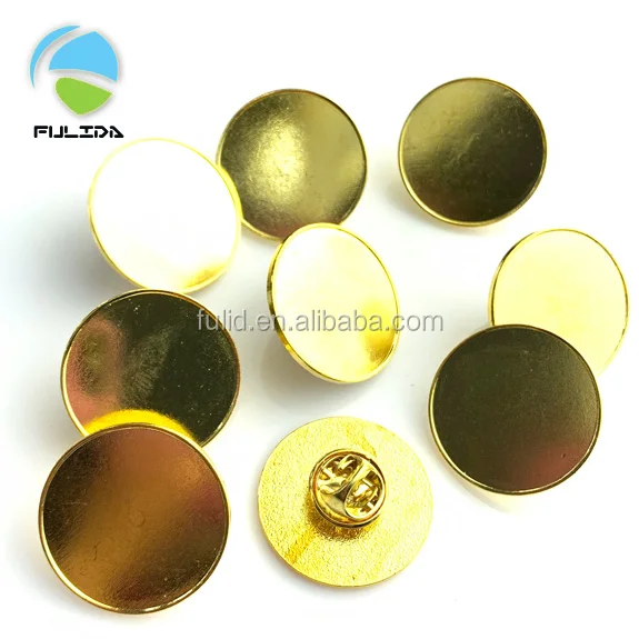 Custom shape and size round metal blank lapel pin