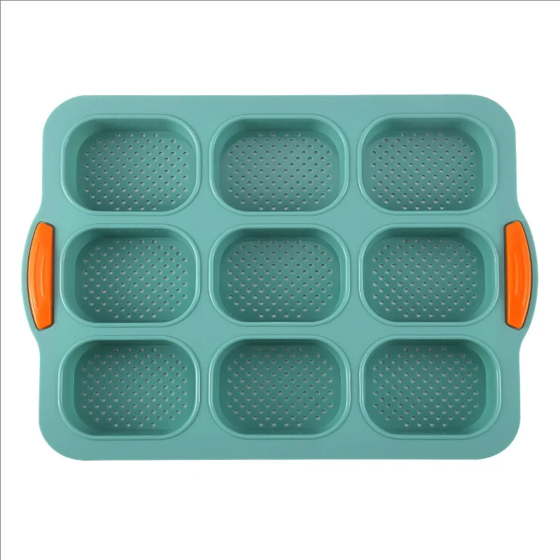 9-Wave Perforated Silicone Cake Tools Easy Release Non-Stick French Toast Bread Baking Tray Small DIY Product Set Packaged Bag