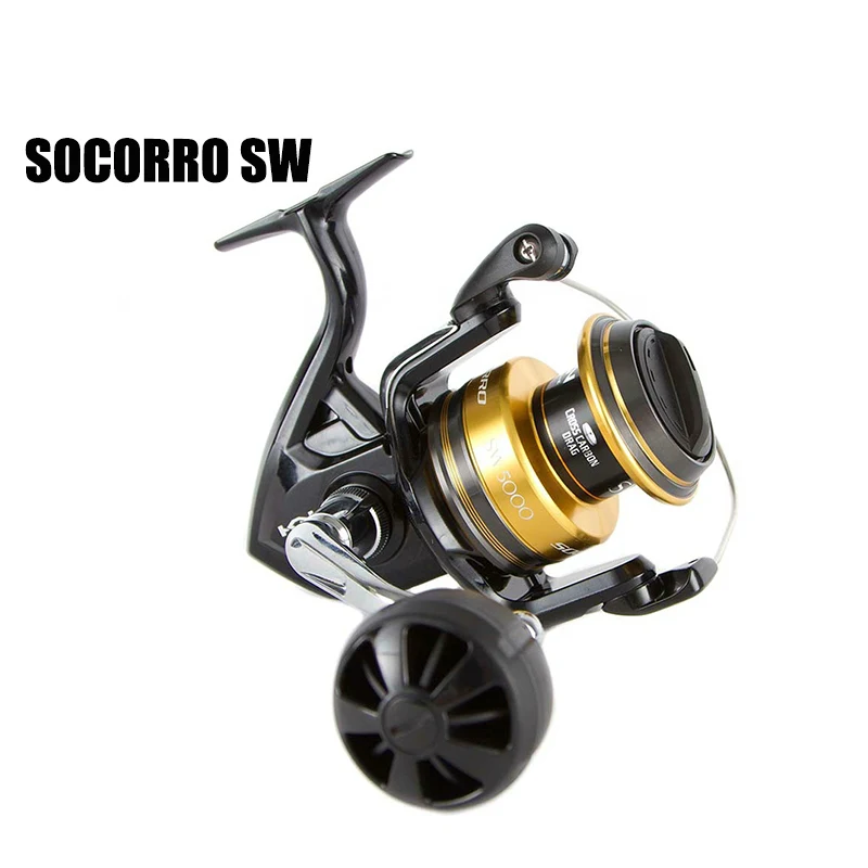 100% Original Shimano SOCORRO SW  Big Sea Fishing Reel 4+1BB 4.9:1 X-Ship Saltwater Trolling Spinning Fishing Reel