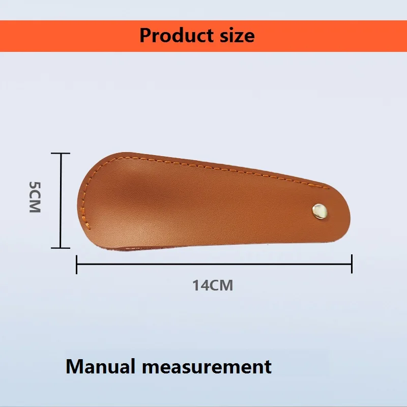 Flexible Cowhide Stainless Steel Shoehorn Easy To Wear Metal Real Leather Shoe Horn