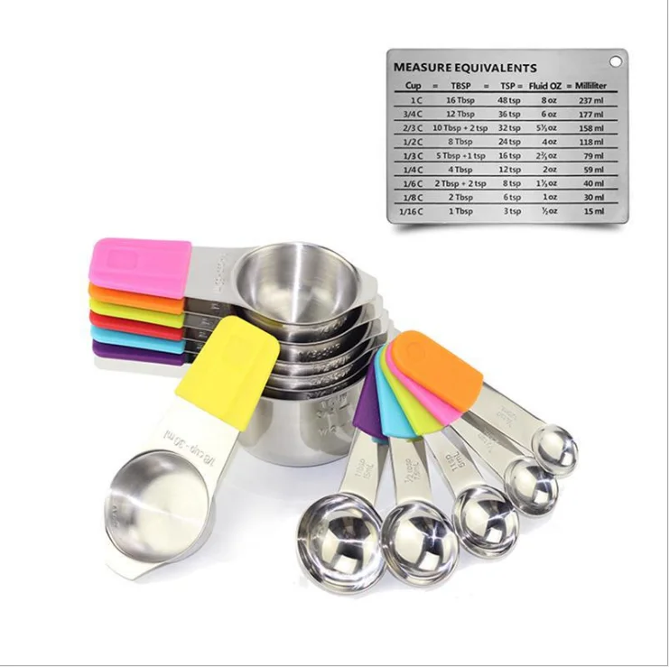 Measuring Cups  Spoons  Measuring Cups  Stainless Steel Dry Liquid Ingredients Stackable cooking baking kitchen tool