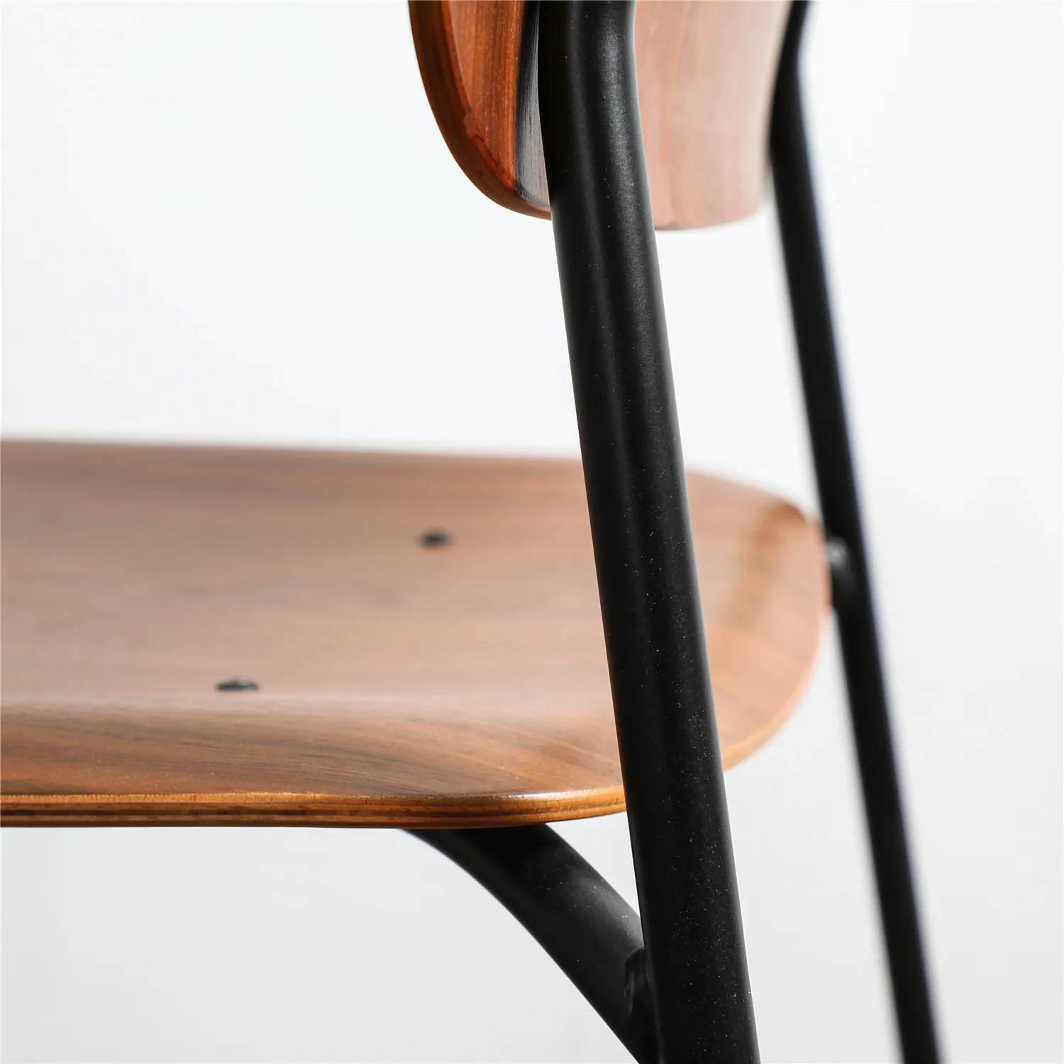 Nordic Home Furniture Coffee Shop Modern Industrial Italy Metal Frame Wood High Bar Chair for bar table