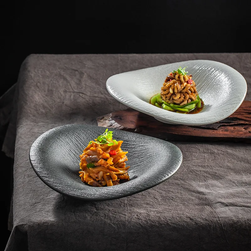 Restaurant special-shaped Ceramic Dining Plate Cloud Shaped Ceramic Salad Dish Soup Bowl