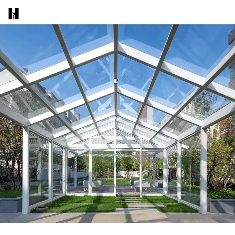 solarium sunrooms glass houses slant roof aluminium alloy factory direct sale