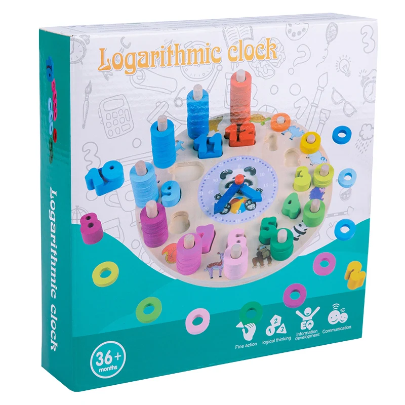 wooden toys  digital wooden clock jigsaw puzzle educational kids toys in china
