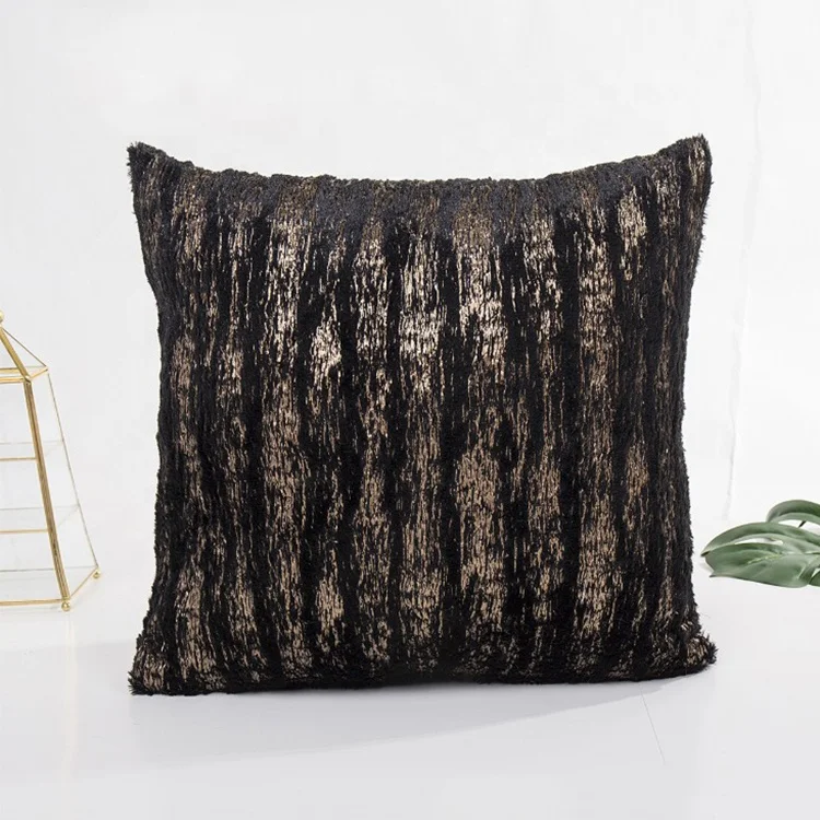 Hot Stamping Red Christmas Pillow Sham Cover With Zipper Sofa Decorative Velvet Pillow Cases