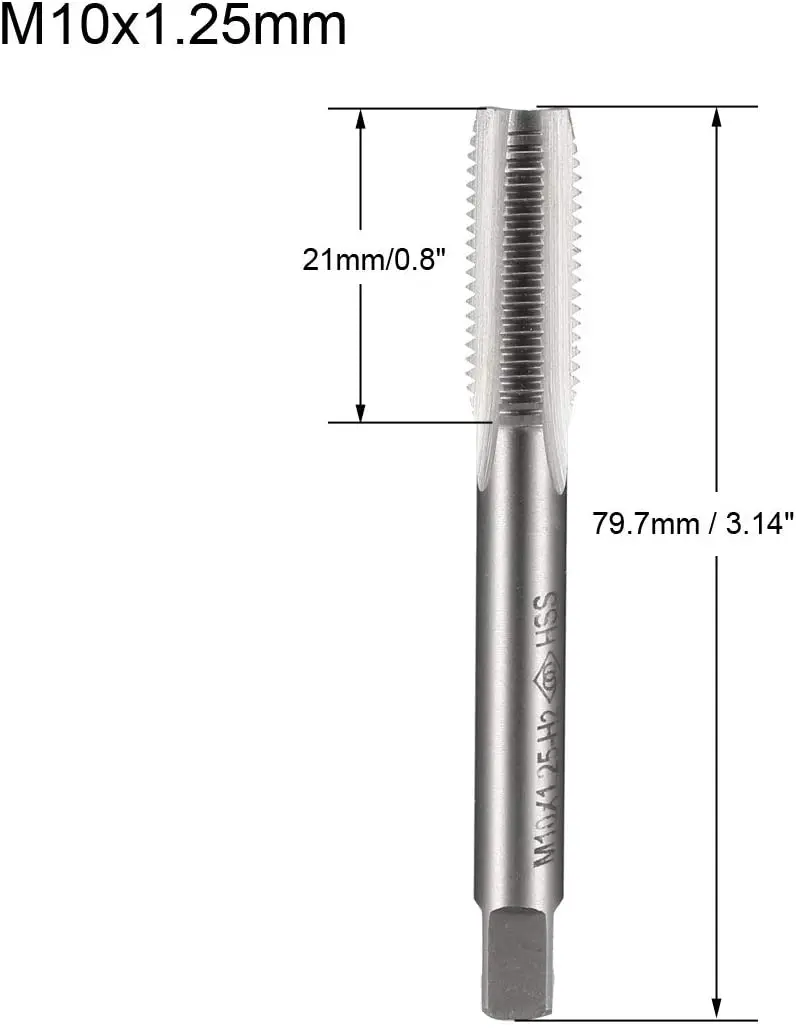 HSS6542 метрических и дюйма кран, используется для обычных машина нарезания или CNC нарезание резьбы, можете нажать стали и нержавеющей стали, M10x1.25