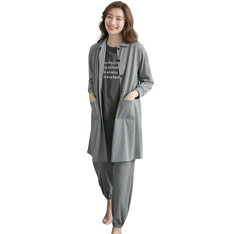 Зимняя Пижама для кормящих мам 2019, 3 шт., одежда для сна для беременных, женская одежда для кормящих мам, пижамы для кормящих грудью с длинным рукавом