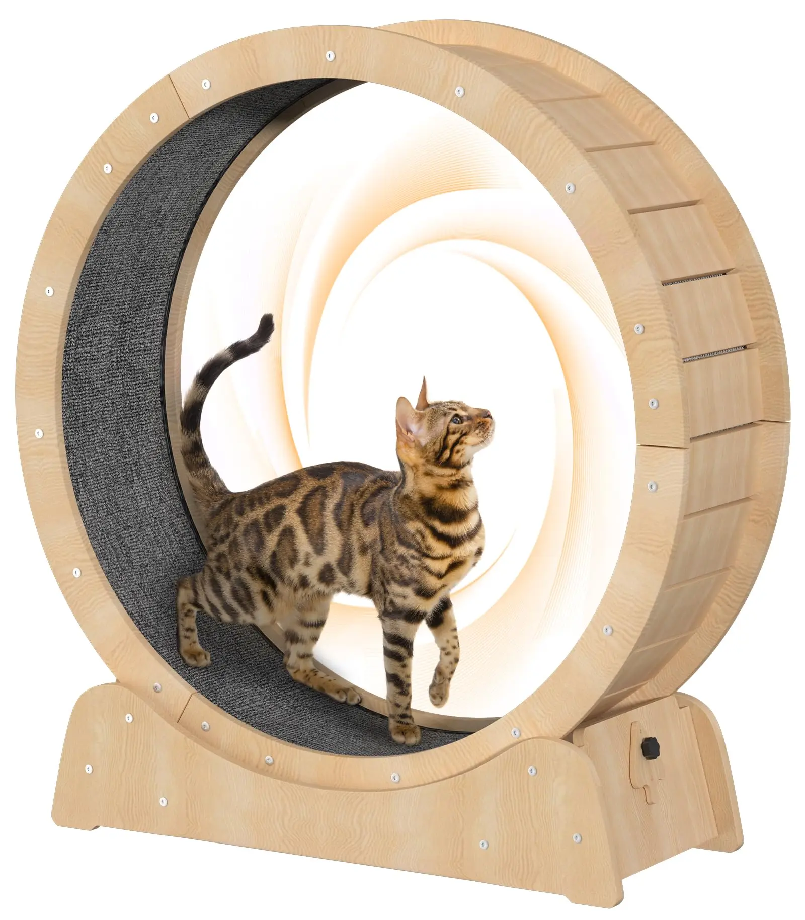 Large Cat Treadmill Exercise Wheel Locking Mechanism Nonslip Carpet Cat Teaser Running Wheel for Indoor Cats
