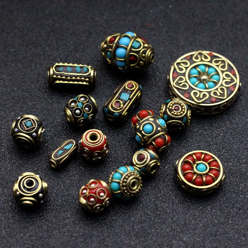 Tibetan Buddhism Thai Buddha brand talisman amulets copper Nepalese prayer beads Beaded accessory spacer beads
