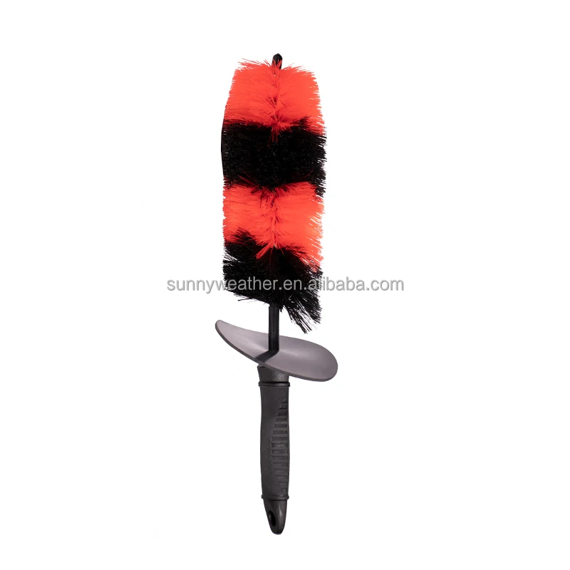 Red Long Soft Bristle Car Wheel Rim Tire Detail Cleaning Brush Multipurpose Use For Wheels Brushes