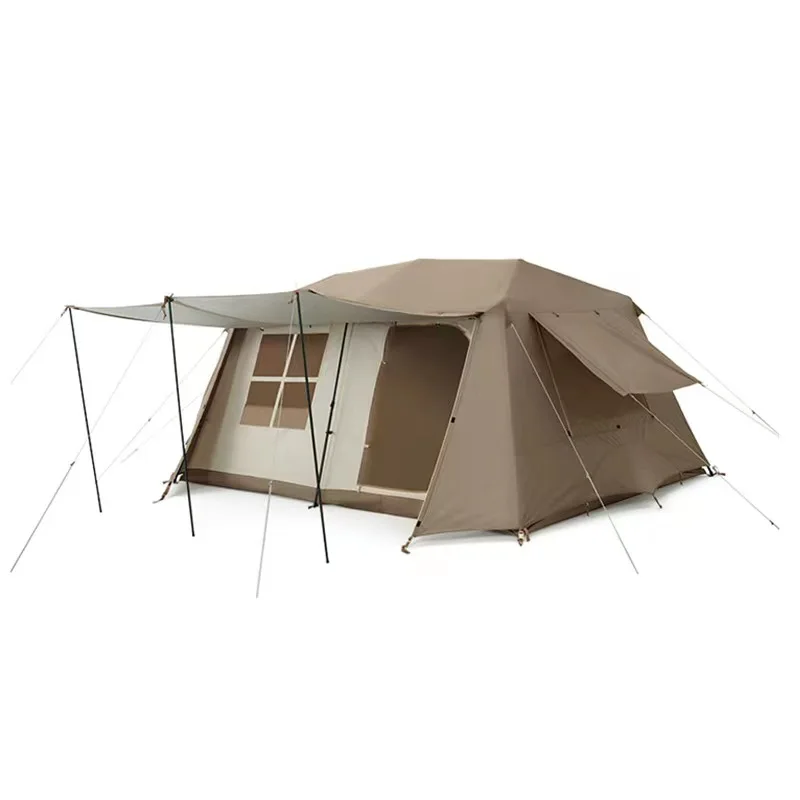 Outdoor Camping Two Bedroom Family Tent Village 13 Automatic Tent With Atmosphere Light Strip