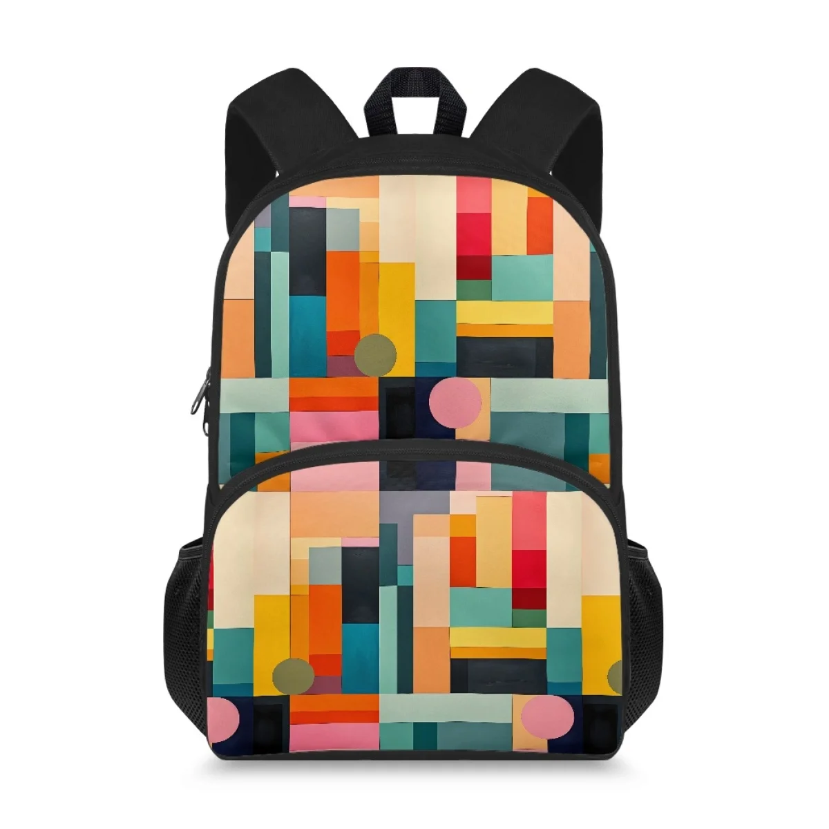 Custom Color Graffiti ink painting pattern Be well liked by students Large Storage Space Polyester School Computer Backpack