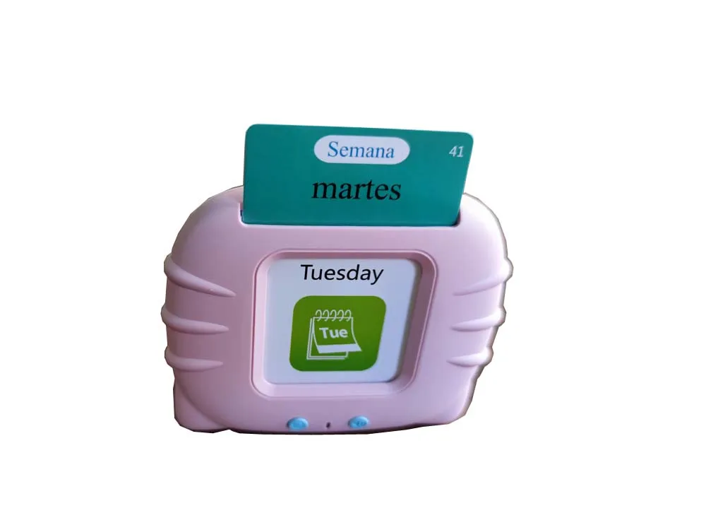 Spanish & English kids talking flash card learning machine