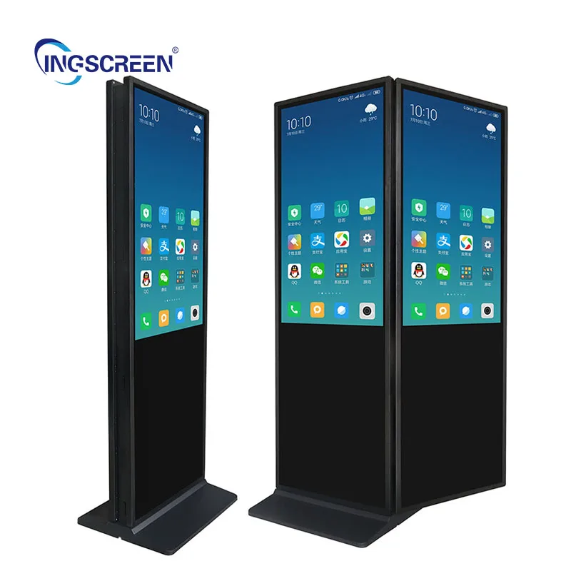 INGSCREEN 43 49 55 Inch LCD Dual Screen Touch Screen Totem Display Indoor Double Sided Digital Signage Floor Standing Kiosk