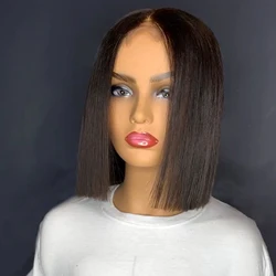 Good Looking 10 Inch 12 Inch Bob Short Brazilian 100% Human Hair Full lace Wig With Bangs