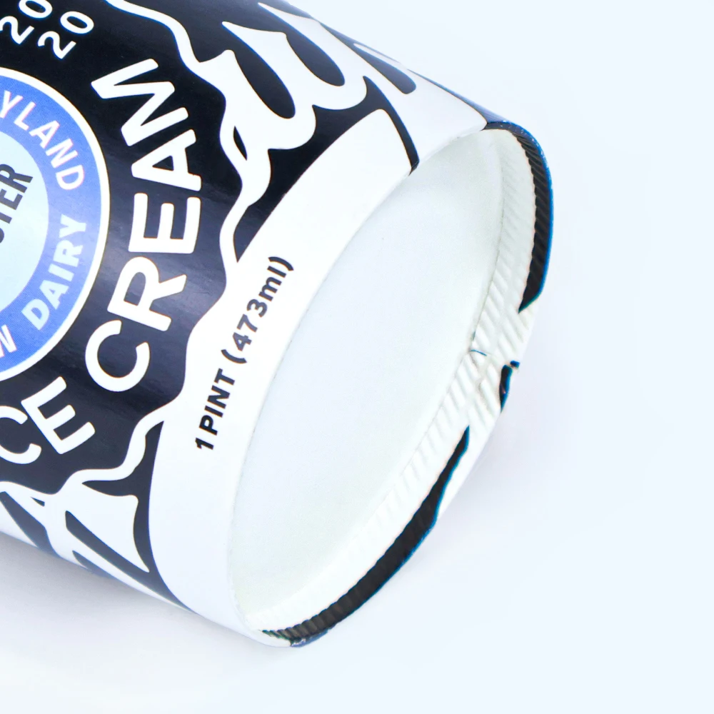 ZJPACK Eco Friendly Disposable ice cream packaging ice cream container tubs with lid paper ice cream cup