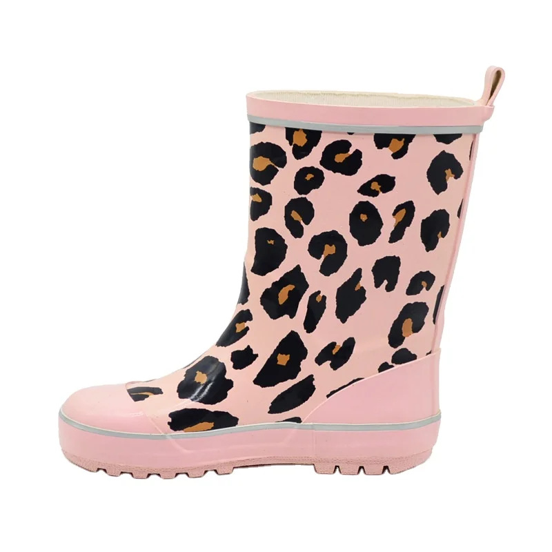 custom rubber Children Rubber Boots with Adjustable Front String Gumboots for kids Rain Wellies