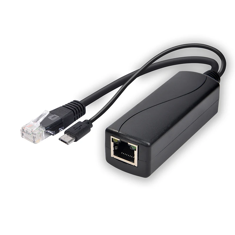 Адаптер Ethernet SDaPo PS5712TG сетевой комбайнер RJ45 30 Вт Micro USB C гигабитный 1000 Мбит/с 12 В 2 А сплиттер PoE
