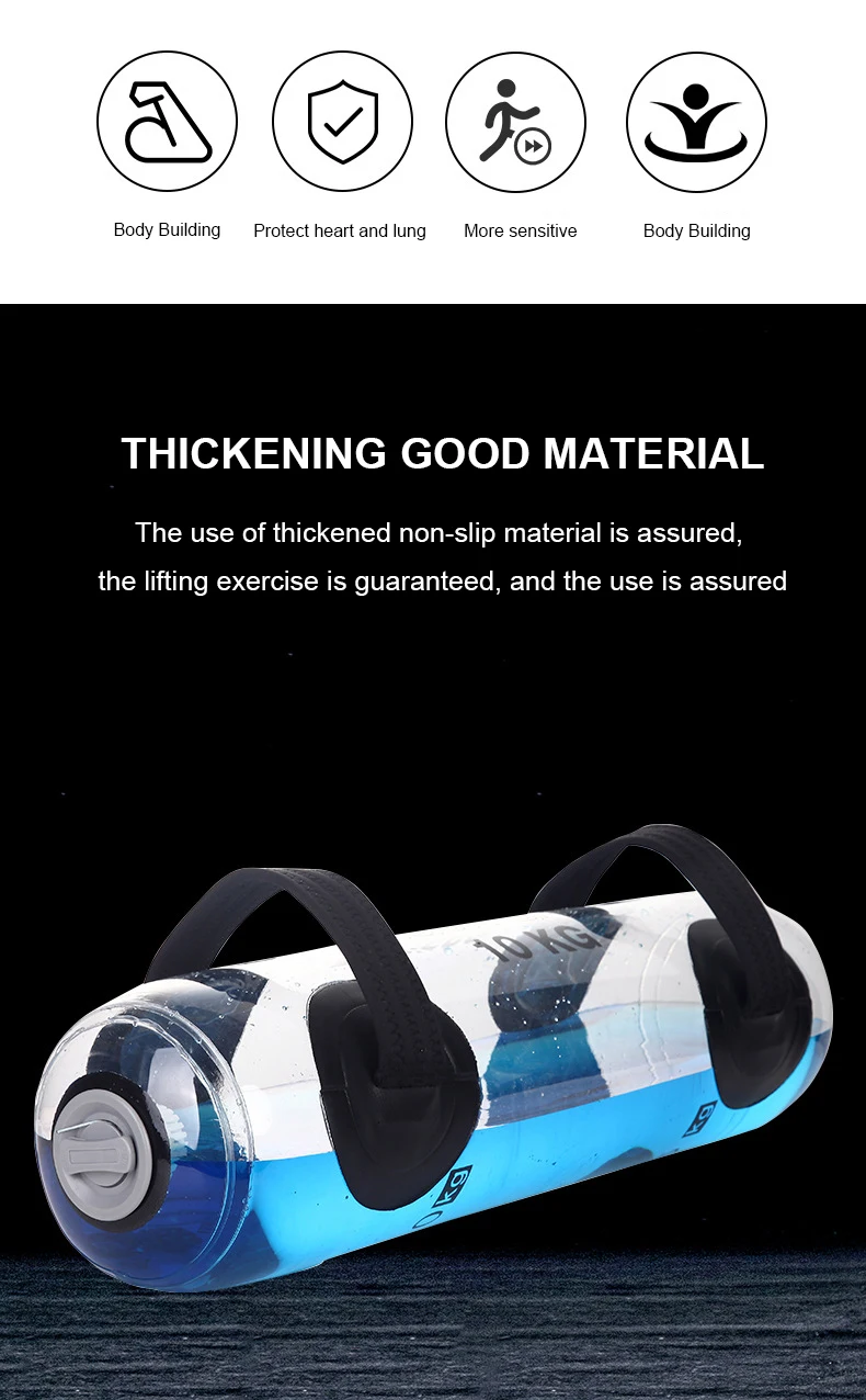 Multiple Color Core Balance Training Sandbags Adjustable Pvc Weighted Water Aqua Bulgarian Power Dumbbell Bag