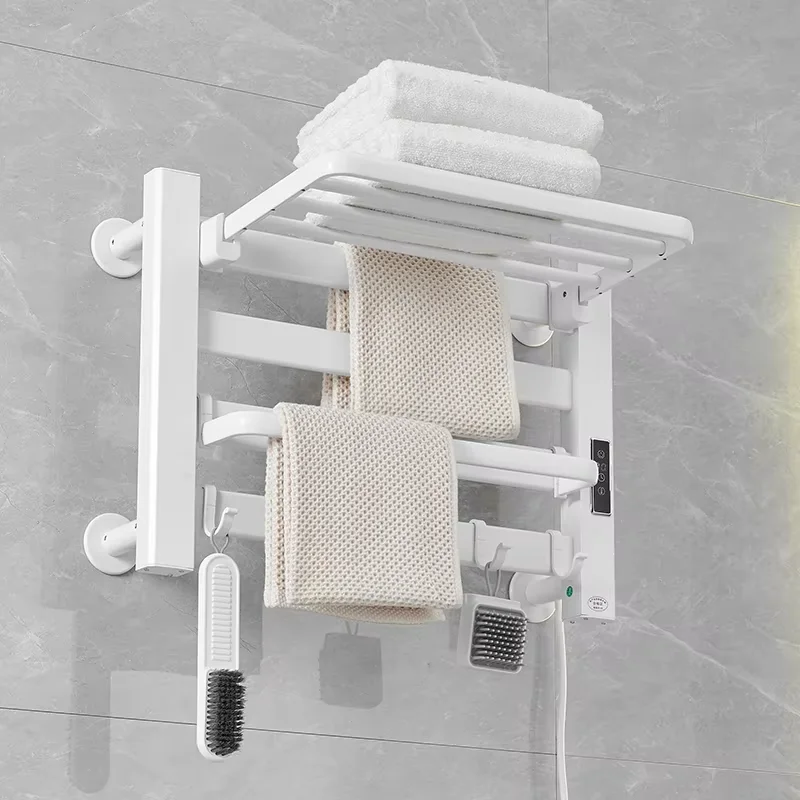 High Quality Electric Intelligent Aluminium Bathroom Towel Clothes Rack Electric Heated Drying Rack Towel Warmer