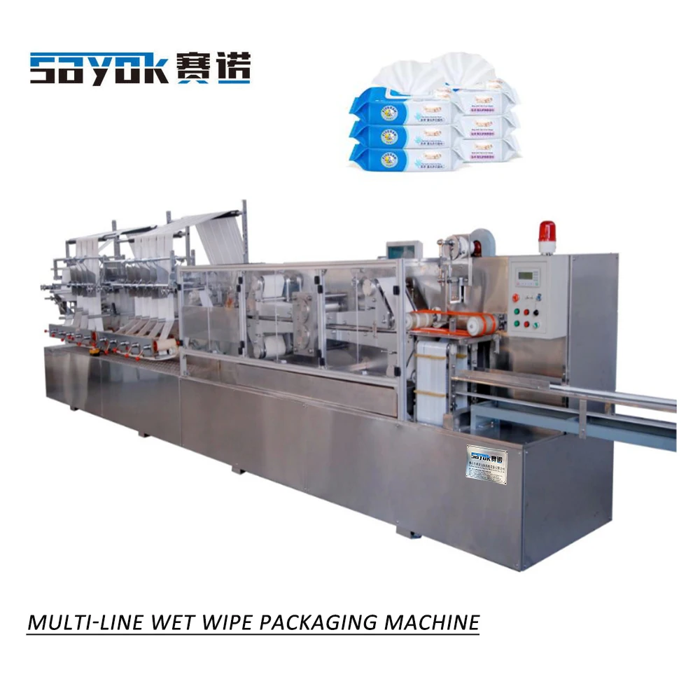 High speed Multi Lines Wet Wipes slitting packaging machine full automatic wet tissue production line