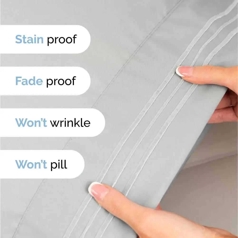 Oeko-Tex Microfiber Luxury Breathable Cooling Sheet Set Queen Size 4 Piece Bed Sheet Set