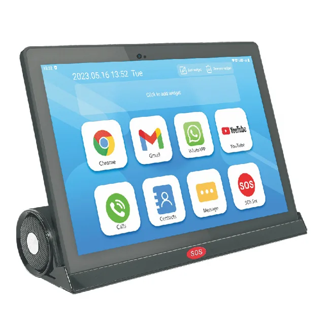 10 Inch Stereo BT Music Speaker Docking PC 4GB RAM 64GB ROM Docking and SOS Android Large Icons UI 4G Senior Tablet