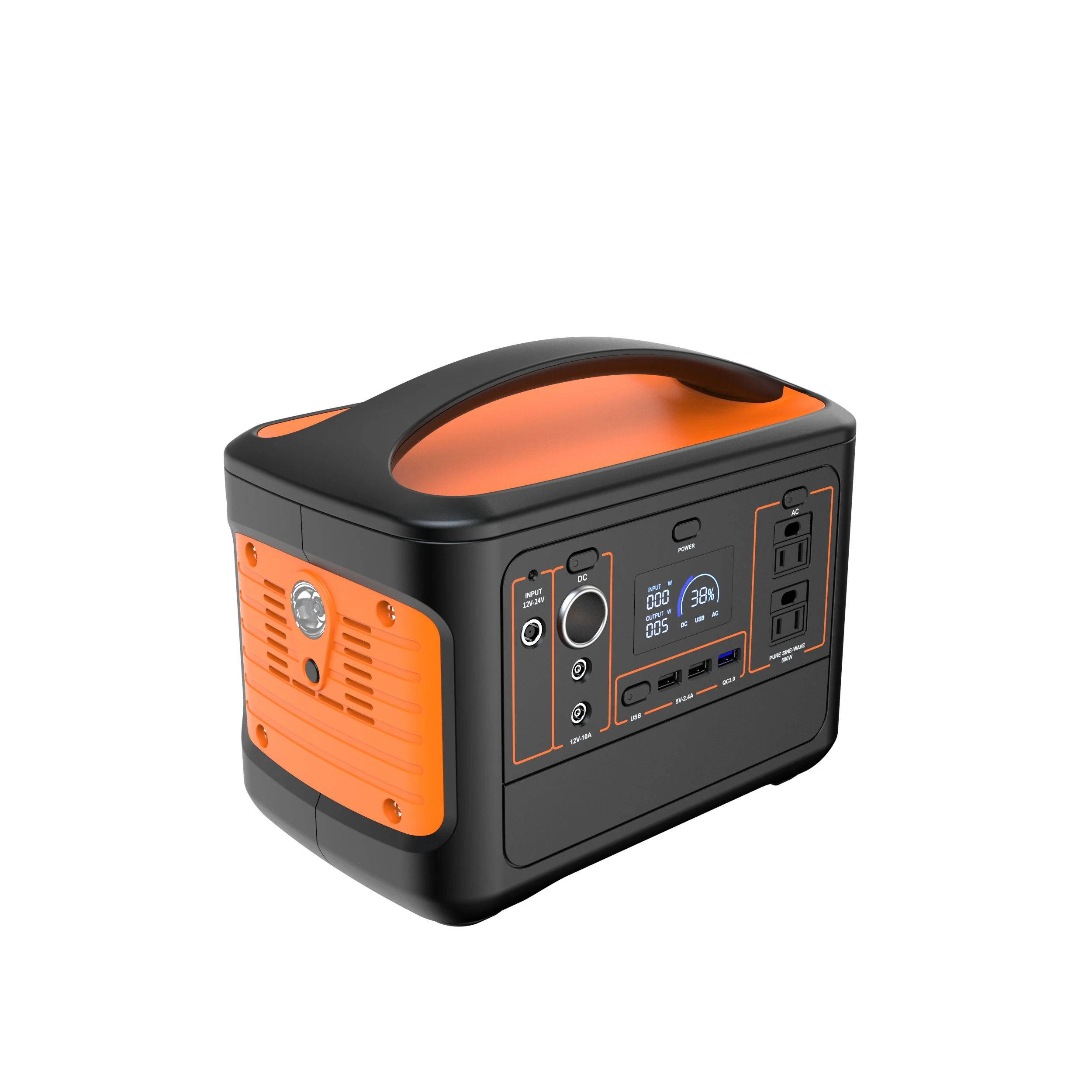 Portable Power Station 500W Lithium AC DC USB Output Battery Solar Energy Generator Outdoor  Power bank