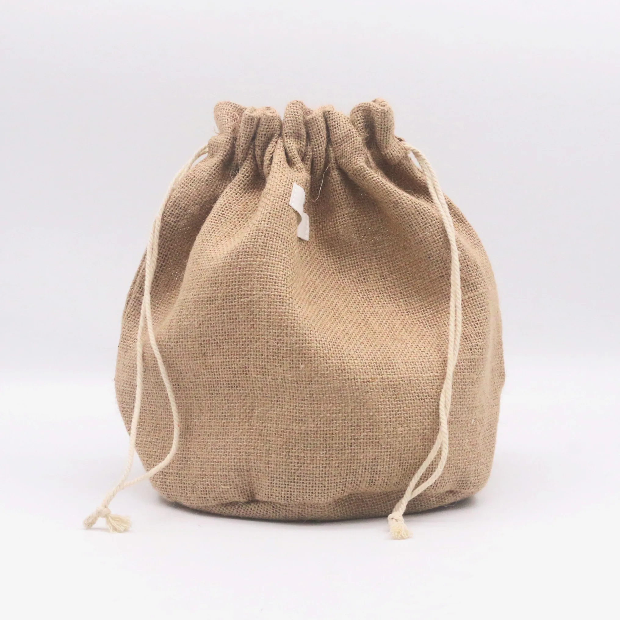 Multifunctional Eco-friendly Linen Drawstring Bag Burlap Sheer Bag Medium Size Sustainable  Jute Promotional Draw String Bag