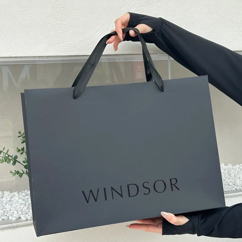 Wholesale customised pattern foldable selling personalized printed clothes/shoes paper bag gift packaging with handle