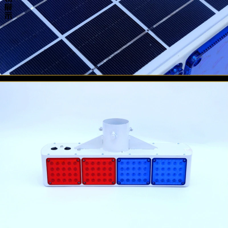 Cross Road Signal Lamp Flashing Emergency Warning Lights Easy Installation Solar Panel LED Traffic Strobe Light