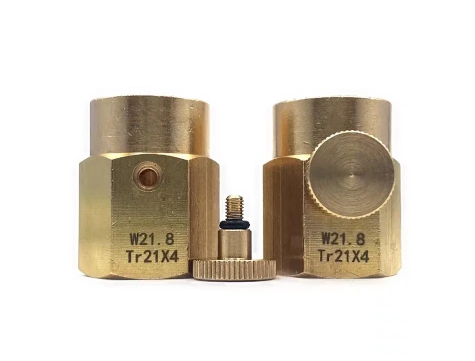 Brass Soda Stream Cylinder Refill Adapter with Switch for Refill Soda Stream co2 bottle Refill Adapter Bleed Valve TR21-4 to W21
