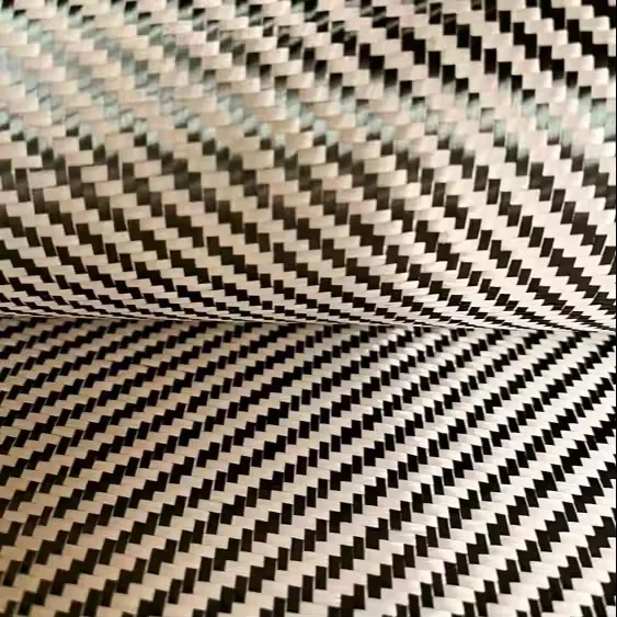 tube gold toray chopped yellow kevlar and carbon fiber mixed fabric solid hybrid carbon kevlar cloth 100d/3k 200gsm