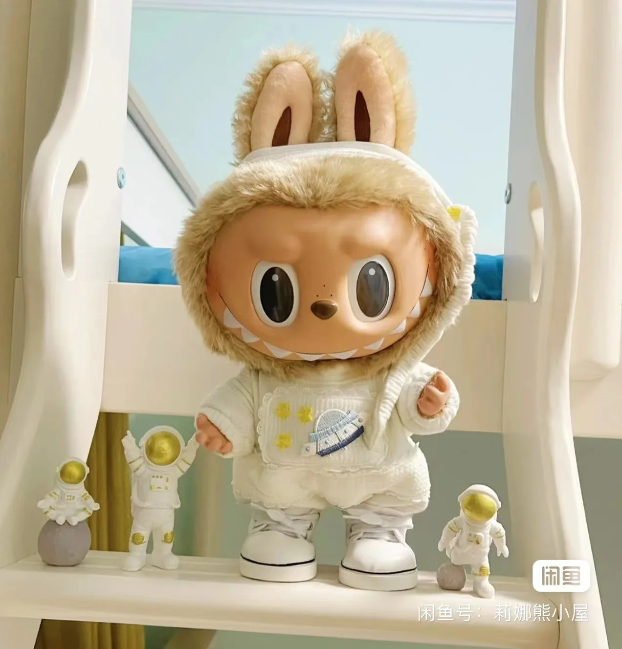 2009 38cm Vinyl Plush Doll Replacement Time To Chill Doll Dinosaur Jumpsuit Cute Dress Outfit Clothes Only Labubu