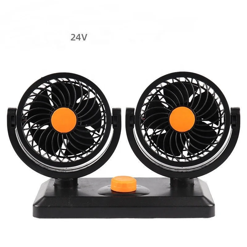 Portable Dual Car Fans 12V 24V Truck Vehicle Ventilation Fans 360 Rotatable Car Air Cooling Fans For Summer