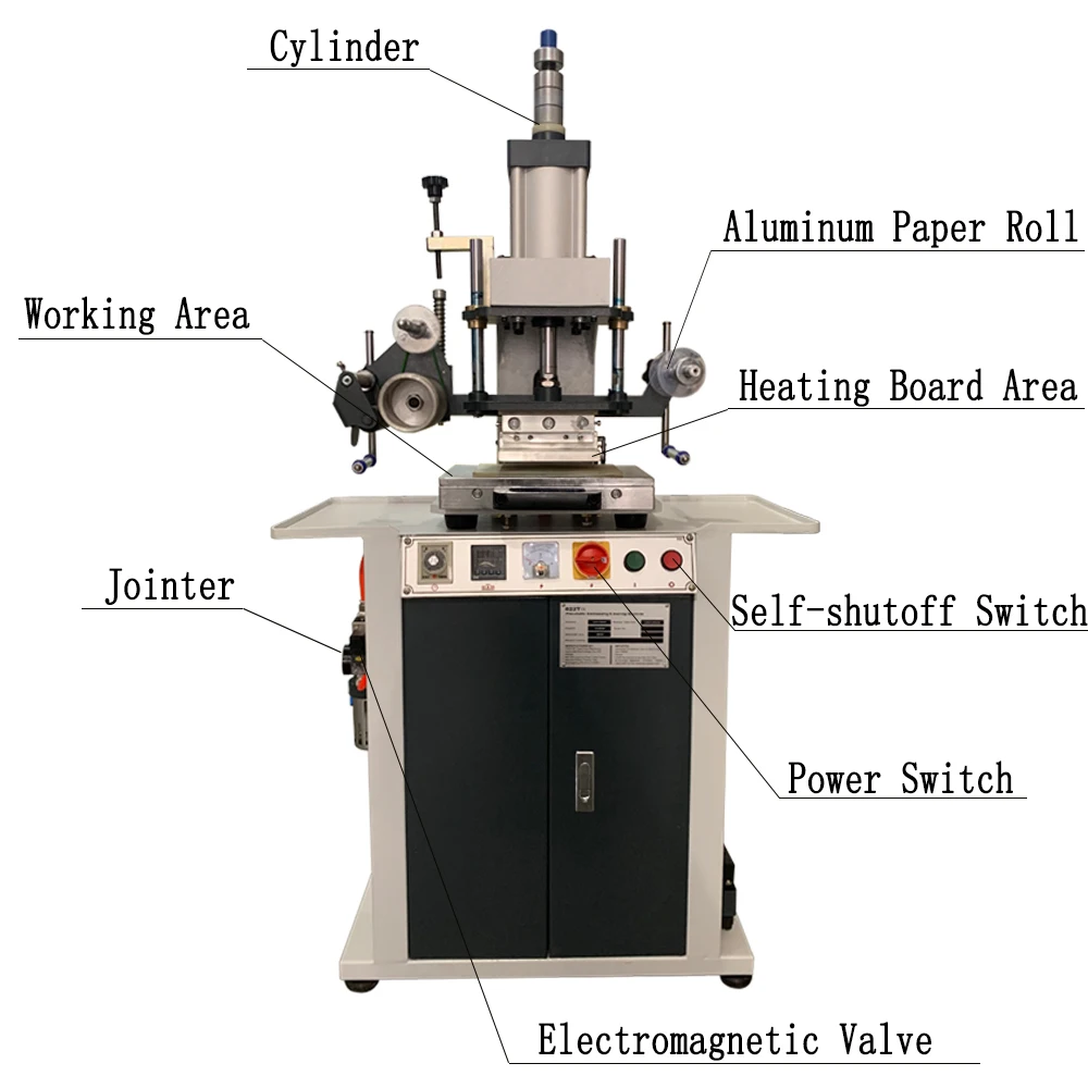 Pneumatic Leather Embossing Heat Pressing Machine Digital Hot Foil Stamping Machine For Wood PVC Paper Custom Logo Stamp