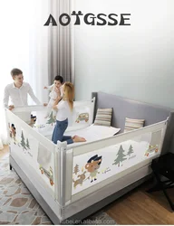 Child Comfort Foldable Babi Twin Bed Rail Bumper Fence Manufacturer For Kids Safe With Reinforced Anchor Safety System