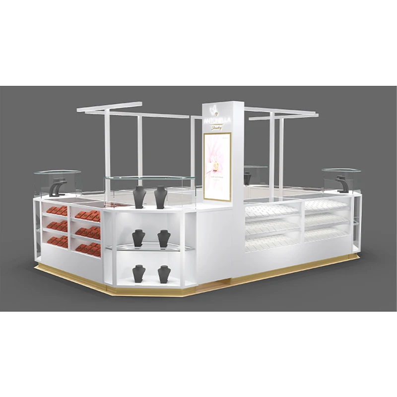 Modern style jewelry store design wood glass jewelry display showcase for show