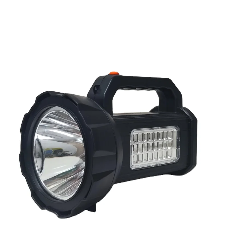 searchlight outdoor torch search light with sidelight and solar panel handheld spotlight portable rechargeable led light