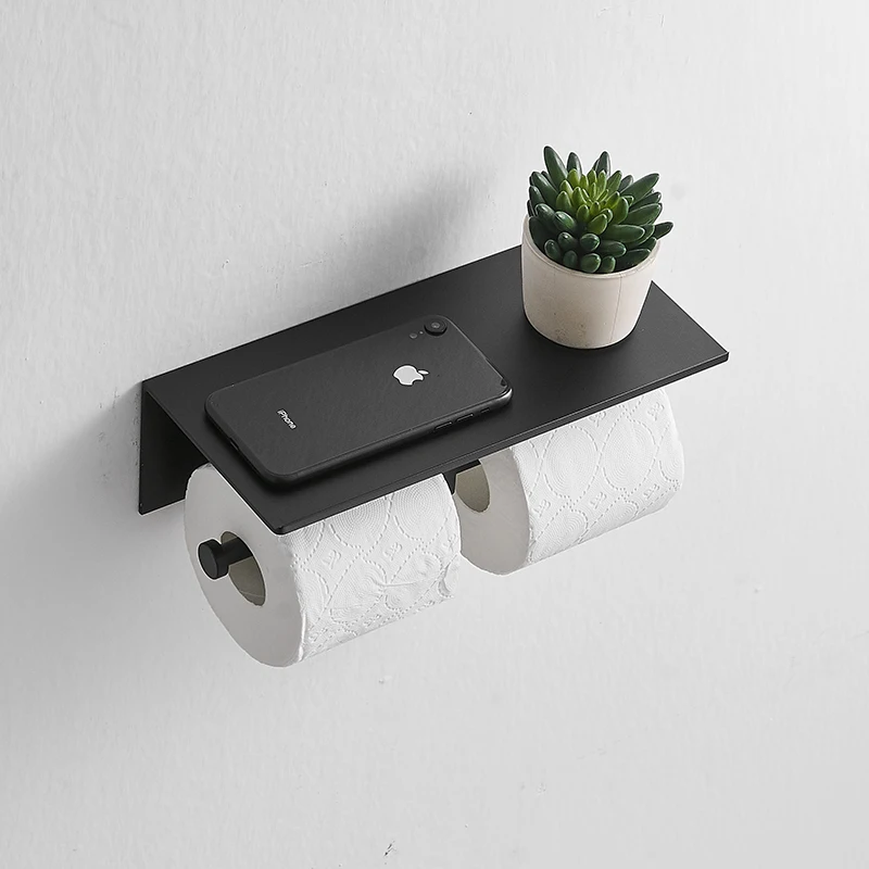 Non punching installation Mounted toilet toilet roll paper household double drawer toilet roll paper storage rack