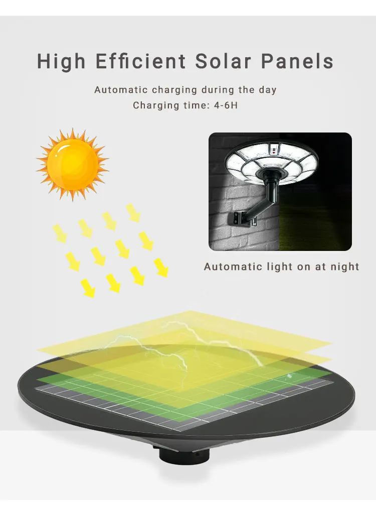 Solar Lights Outdoor IP65 UFO Solar Power Garden Street Light 600W UFO Solar Street Light