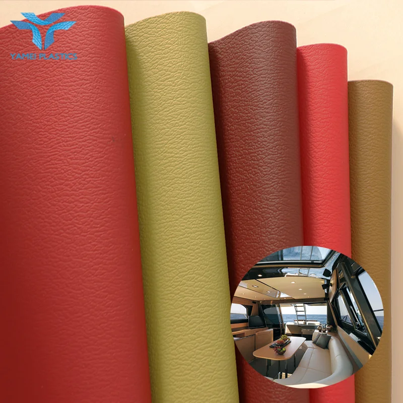 Wholesale Latest Design Luxury Soft Smooth Atlas Faux Leather Synthetic Artificial Vinyl Leather Fabrics for Marine