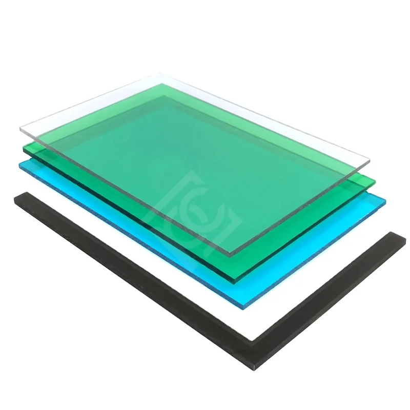 Sound insulation UV coat green color transparent polycarbonate solid sheet