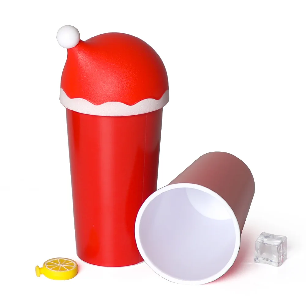 Reusable 20oz Christmas Santa Hat Acrylic Cup Christmas Gift Red Drink Plastic Cold Santa Hat Cup With Straw and lid