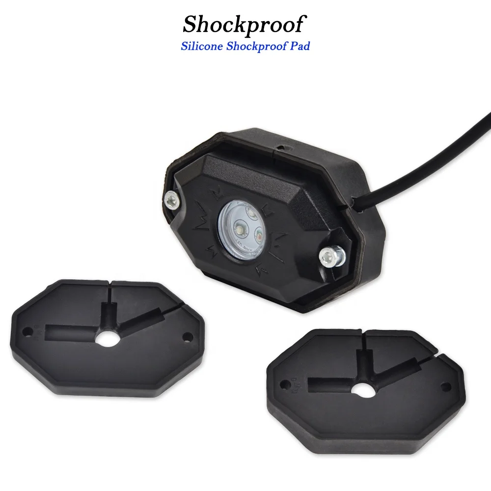 Bevinsee 8x LED APP Control Music 12V RGB Rock Lights For ATV UTV SNOWMOBILE SUV