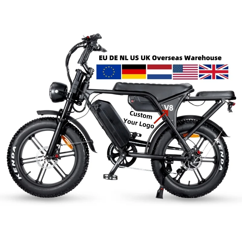 Li-Ion 15AH E-bike Толстая шина передняя подвеска цикл цифровой ЖК Fatbike OUXI V8