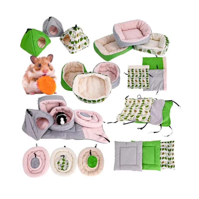 OEM Factory Striped Velvet Pets Bed Waterproof Nest Cushion Sofa for Rabbit Ferret Chinchilla Squirrel Guinea Pig