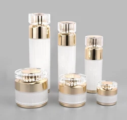 In stock 10g 15g 30g 50g Luxurious Acrylic Container custom small face cream empty lip balm Acrylic Cosmetic plastic Packaging