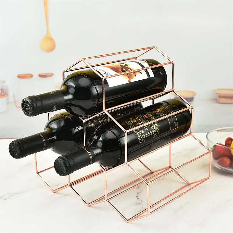 Iron Wine Storage Rack Display Rack Gold Wine Bottle Holder
